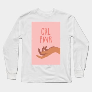 GRL PWR Girl Power Feminist Illustration Long Sleeve T-Shirt